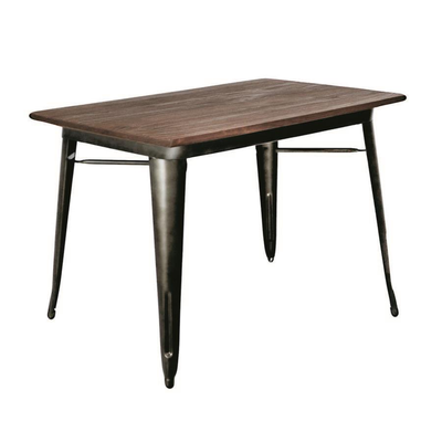 Tavolo ferro bristol top in legno marrone cm120x70h76 Vacchetti