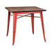 Tavolo ferro bristol top in legno rossocm70x70h76