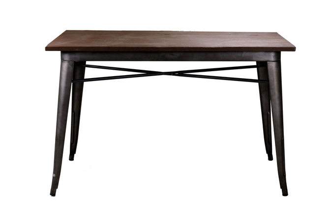 Tavolo ferro bristol top in legno marrone cm160x80h76 Vacchetti
