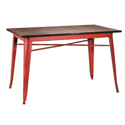 Tavolo ferro bristol top in legno rossocm160x80h76 Vacchetti