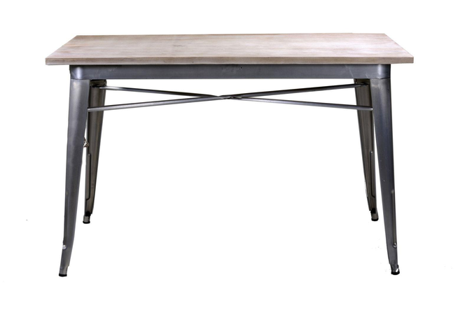 Tavolo ferro bristol top in legno galvanizzato cm160x80h76 Vacchetti