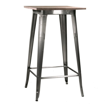Tavolo bar ferro bristol top in legno galvanizzato cm60x60h106 Vacchetti