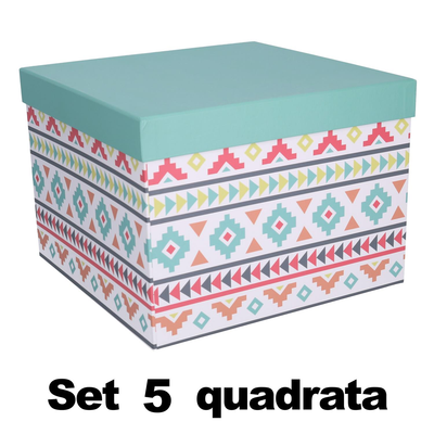 Scatola cartone 1-5 multicolor quadro cm27,7x27,7h19,3 Vacchetti
