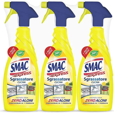 3 x 650 ml Smac Express - Sgrassatore Cucina al Limone, Detergente Spray Promo