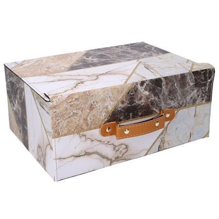 Valigia ecopelle marmo rettangolare cm34x24h14,5