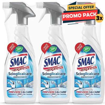 3 x 650 ml Smac Express Scioglicalcare Igienizzante Spray Detergente Anticalcare