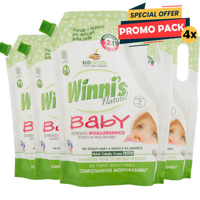 4 x 800 ml Winni's Naturel Detergente Lavatrice Baby Promo Pack