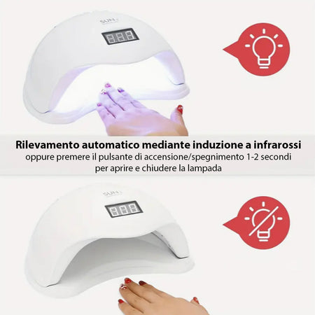 Lampada UV LED per Unghie Gel Smalto con Display e Timer 48W Manicure Pedicure