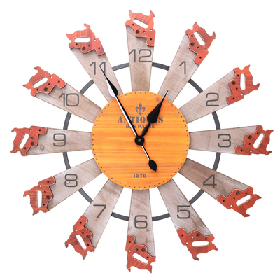 Orologio legno arancione tondo cmø60,5x4,5 Vacchetti