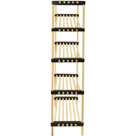 Scaffale Modulare Multiuso Bagno Mensole 5 ripiani Bambù Salvaspazio 28x49x127cm