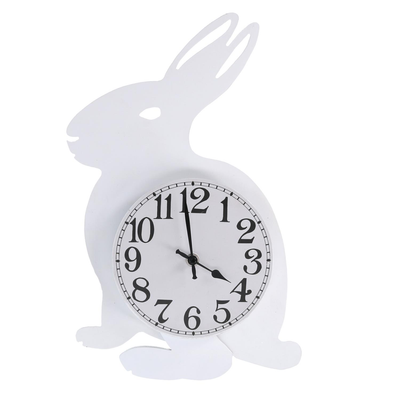 Orologio legno coniglio con pendolo bianco cm38x24x5