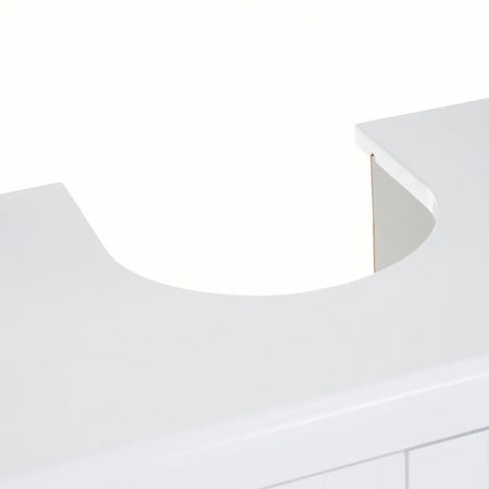 Mobile Sottolavabo da Bagno Sottolavello in Legno Bianco con Mensola 48x30x60 cm