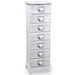 Cassettiera Settimino in legno 7 cassetti Bianco Perla Cuori 29 x 23 x 89 cm