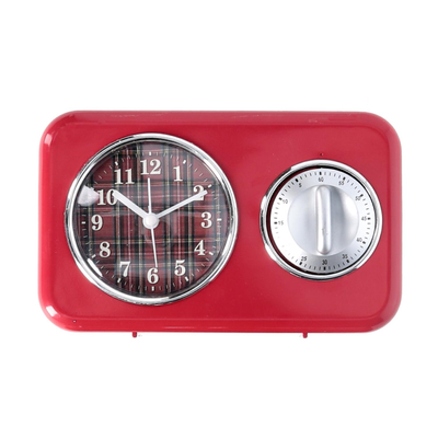 Orologio plastica con timer rosso cm17x5x10,5 Vacchetti