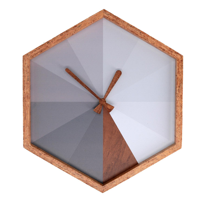 Orologio legno esagonale grigio cm31x36h4,5 Vacchetti