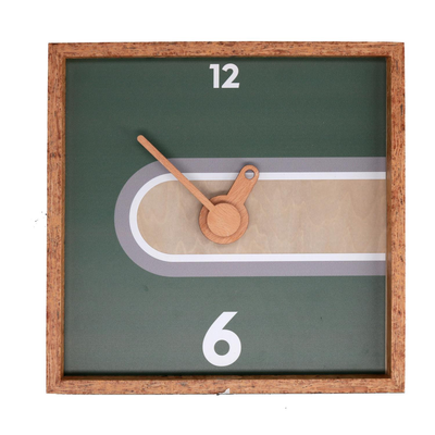 Orologio legno verde quadro cm31x31h4,5 Vacchetti