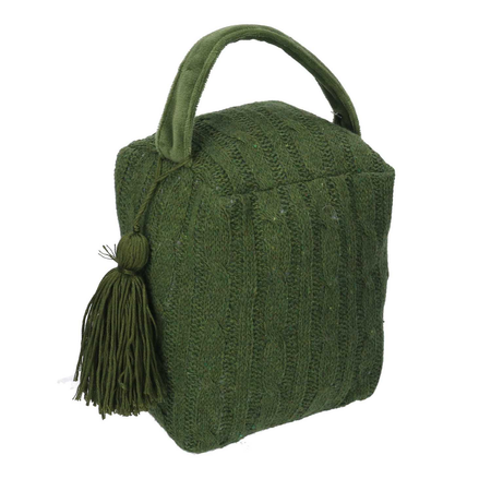 Fermaporta tessuto borsa verde quadro cm12x10h15/20 Vacchetti