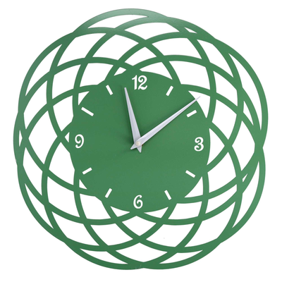 Orologio metallo cerchi verde tondo cm ø40h2