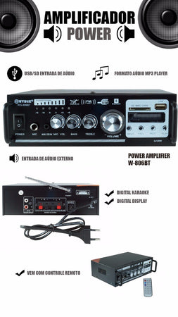 Amplificatore Audio Stereo 2 Canali Bluetooth Microfono Usb Sd Mp3 Karaoke 806bt Elettronica/Elettronica per veicoli/Elettronica per auto/Sistemi audio/Amplificatori/Amplificatori stereo Trade Shop italia - Napoli, Commerciovirtuoso.it