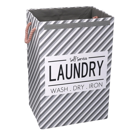 Cestone tessuto laundry grigio con coperchio cm40x30h60 Vacchetti