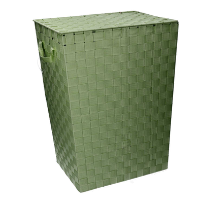 Cestone poliestere verde chiaro rettangolare cm40x30h53 Vacchetti