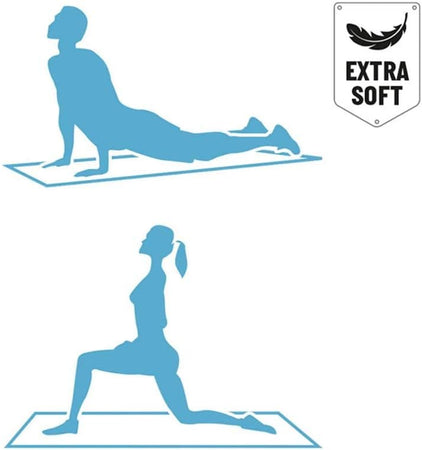 Set 2 x Tappetini Yoga Antiscivolo 175 x 60 cm Materassini Allenamento Fitness