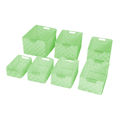 Cassetto poliestere 1-7 verde chiaro rettangolare cm38x28h21 Vacchetti