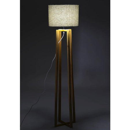 Lume Lampada da Terra Pavimento con Paralume Grigio Design Nordico 36 x 150 cm