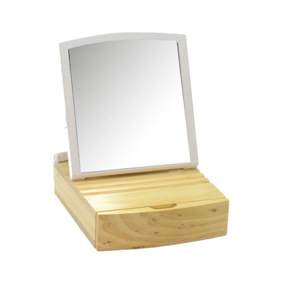 Specchio da tavolo legno c/cassetto cm15,3x5,3h16,8 Vacchetti