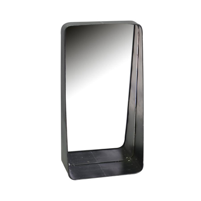 Specchio metallo nero rettangolare cm25x12,5h48 Vacchetti