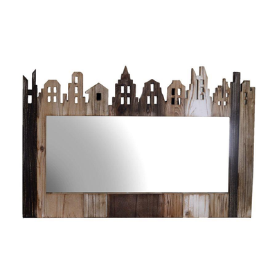 Specchio legno naturale casette cm78,5x51,5x2,5 Vacchetti