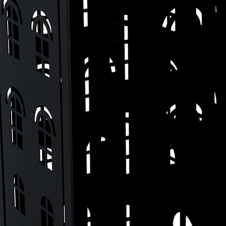 Portaombrelli metallo palazzo nero quadro cm15,5x15,5h49 Vacchetti