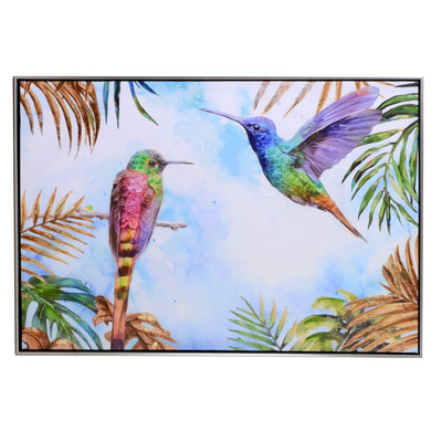 Quadro dipinto colibri' cm92x62x4,5 Vacchetti