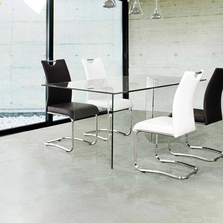 Tavolo "Iride" porta PC con struttura in vetro trasparente Scrivania 180 X 90 cm per ufficio e cameretta Casa e cucina/Arredamento/Sala da pranzo/Tavoli da sala da pranzo Decor Space - Altamura, Commerciovirtuoso.it