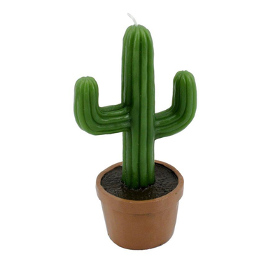 Candela cactus con vaso cm11,2x7,7h19,6
