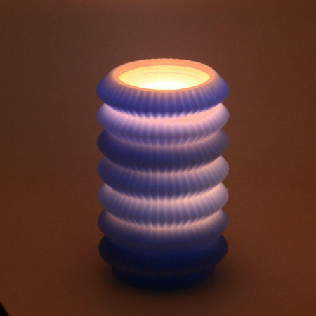 Candela led lanterna blu fontana cmø13,5h20 Vacchetti