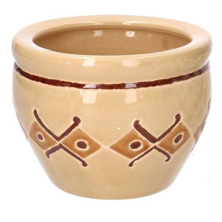 Coprivaso ceramica 1-3 crema c/rombi cmø30h21 Vacchetti