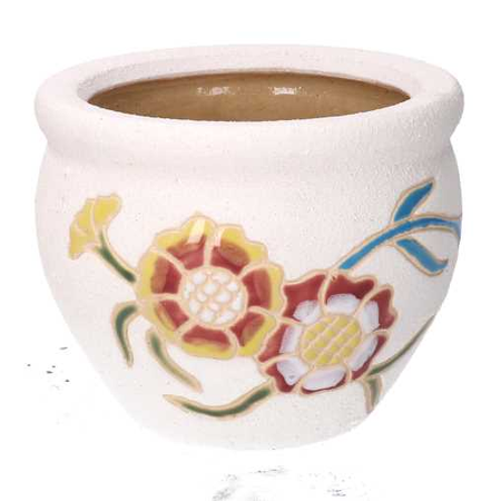 Coprivaso ceramica 1-3 girasole chiaro cmø30h21 Vacchetti