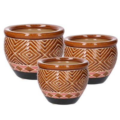 Coprivaso ceramica 1-3 greca scuro cmø30h21 Vacchetti
