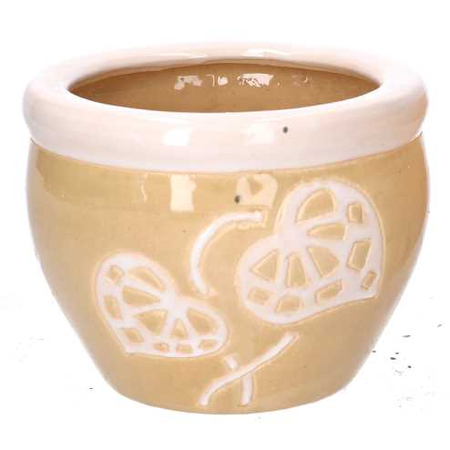 Coprivaso ceramica 1-3 crema bordo bianco cmø30h21 Vacchetti