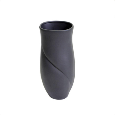 Vaso ceramica petalo nero opaco cm18x16h44 Vacchetti