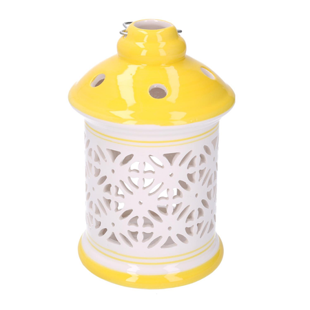 Lanterna ceramica giallo tondo cmø11,5h17,5 Vacchetti