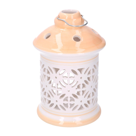 Lanterna ceramica arancione tondo cmø11,5h17,5 Vacchetti