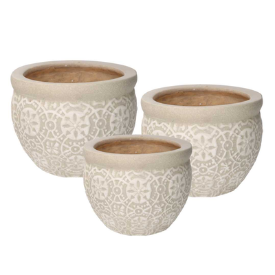 Coprivaso ceramica 1-3 decori bianco cmø30h21 Vacchetti