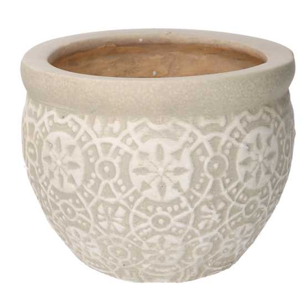 Coprivaso ceramica 1-3 decori bianco cmø30h21 Vacchetti