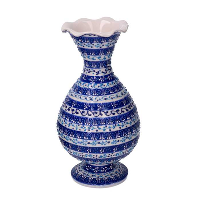 Vaso ceramica blu cm ø12h25 Vacchetti