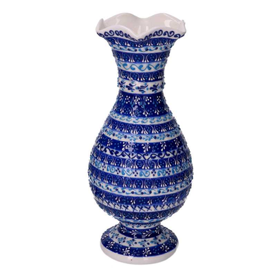 Vaso ceramica blu cm ø14h30 Vacchetti