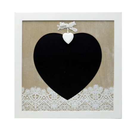 Lavagna legno elegancia cuore quadro cm30x30x1,5 Vacchetti
