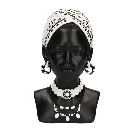 Statua resina busto donna africana cm18x20h30 Vacchetti