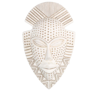 Maschera resina bianco donna africana cm15x25x7